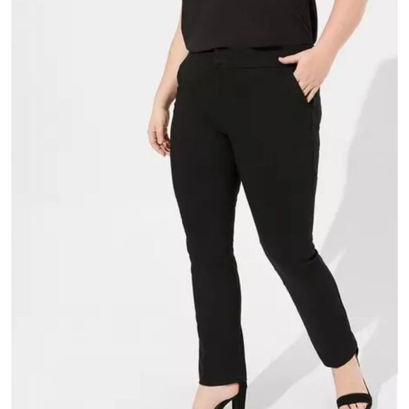 Torrid Black Trouser Straight Pant Womens 20 (39.5X27) Mid Rise Stretch Career - Picture 2 of 6